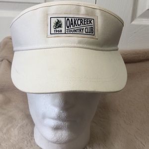 NWOT Ahead Men’s Golf Visor, White with Adjustable Fit, “Oakcreek Country Club”